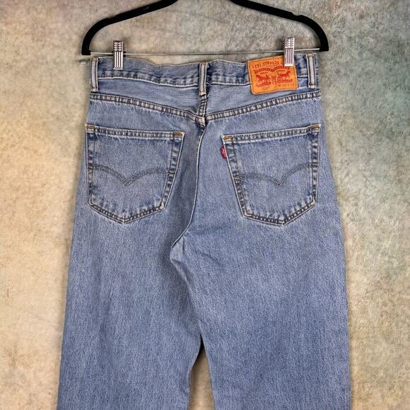 VTG Y2K Levis 550 Denim Jeans Sz 33x34 Blue Straight Leg Regular Fit Medium Wash - Picture 7 of 10